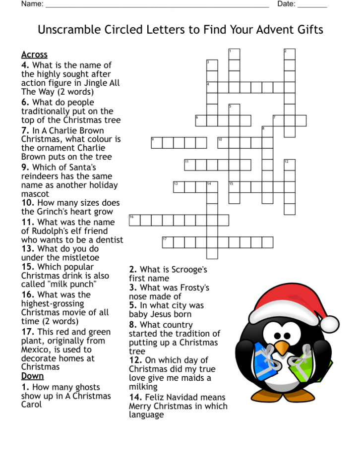 The First Traditional Christmas Carol Crossword The First Traditional Christmas Carol Crossword