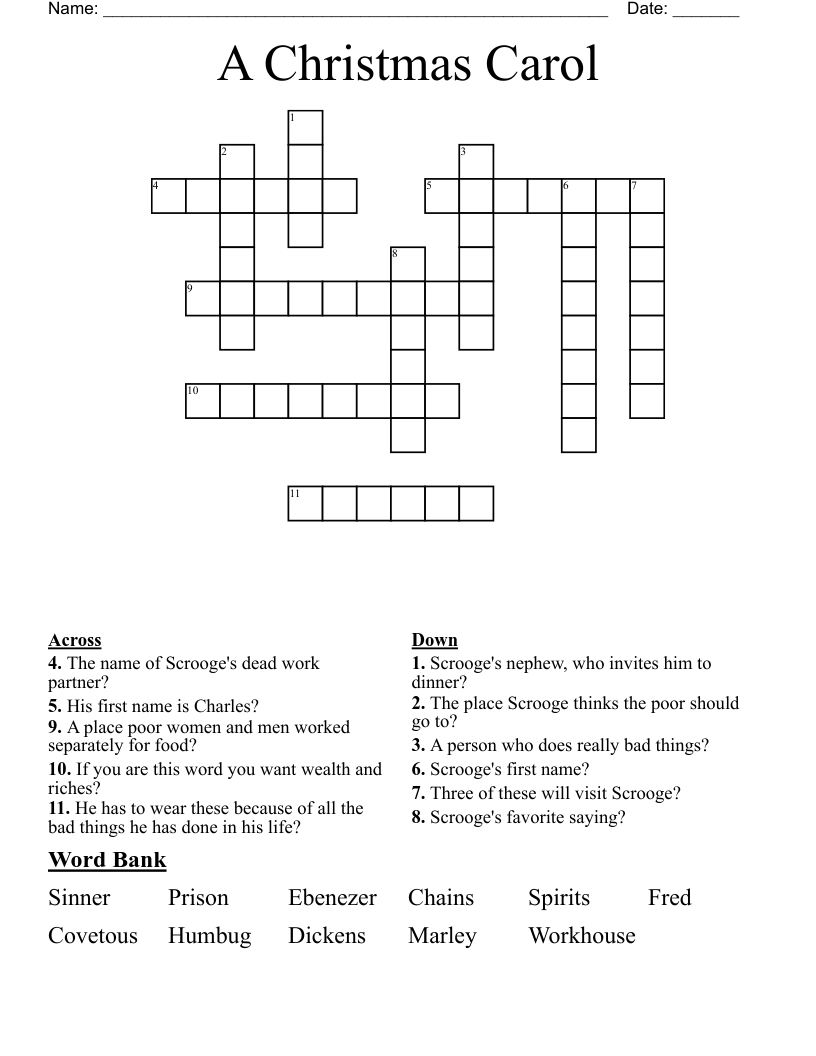 a christmas carol crossword wordmint regarding christmas eve visitor crossword clue A Christmas Carol Crossword - Wordmint regarding Christmas Eve Visitor Crossword Clue