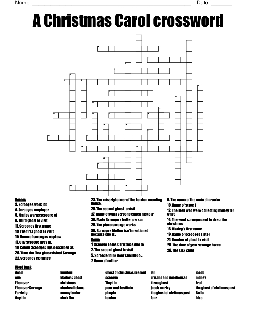 a christmas carol crossword wordmint throughout christmas carol crossword puzzle answers A Christmas Carol Crossword - Wordmint throughout Christmas Carol Crossword Puzzle Answers