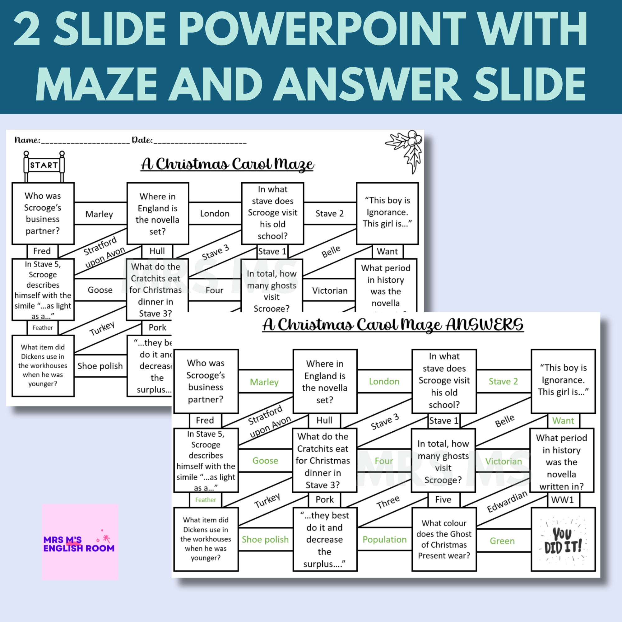 a christmas carol revision maze game teaching resources for a christmas carol mega crossword A Christmas Carol Revision Maze Game | Teaching Resources for A Christmas Carol Mega Crossword