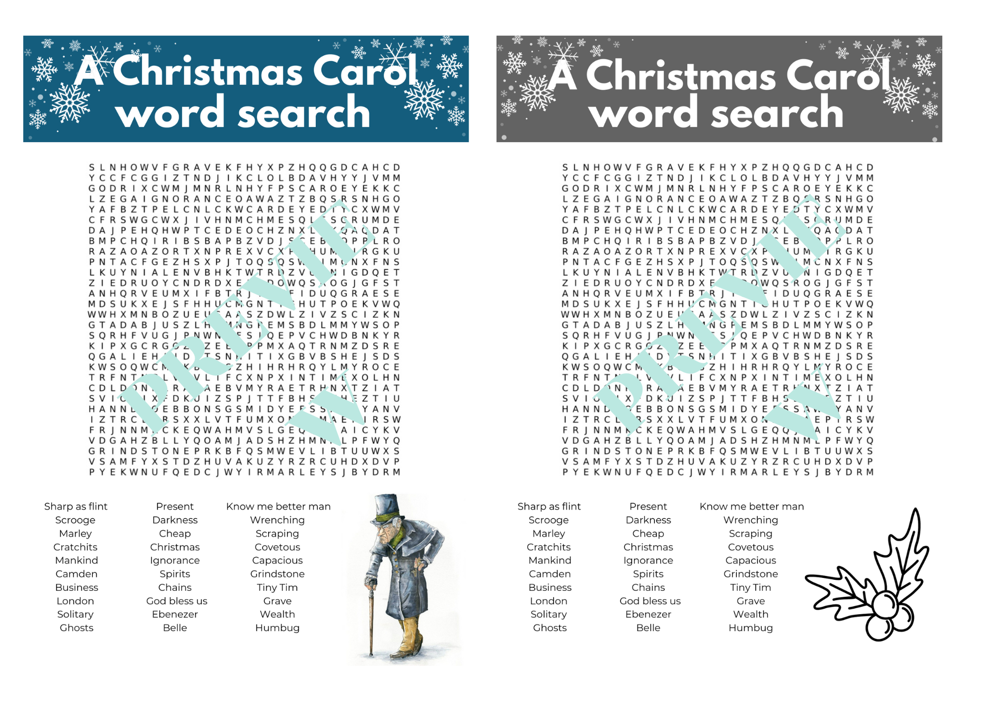 a christmas carol word search teaching resources pertaining to a christmas carol mega crossword A Christmas Carol Word Search | Teaching Resources pertaining to A Christmas Carol Mega Crossword