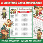 A Christmas Carol Wordsearch Printable With Answers, Fun Game Throughout Marley Of A Christmas Carol Crossword