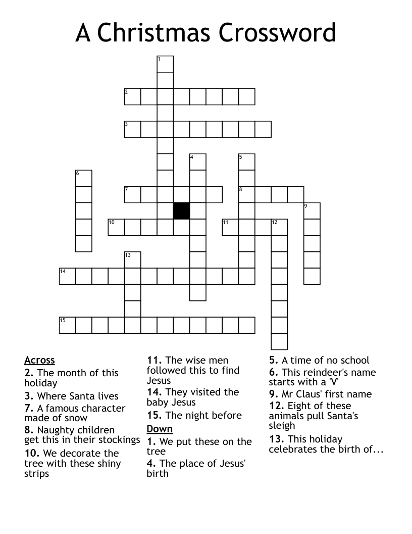 a christmas crossword wordmint inside christmas crossword answer key A Christmas Crossword - Wordmint inside Christmas Crossword Answer Key