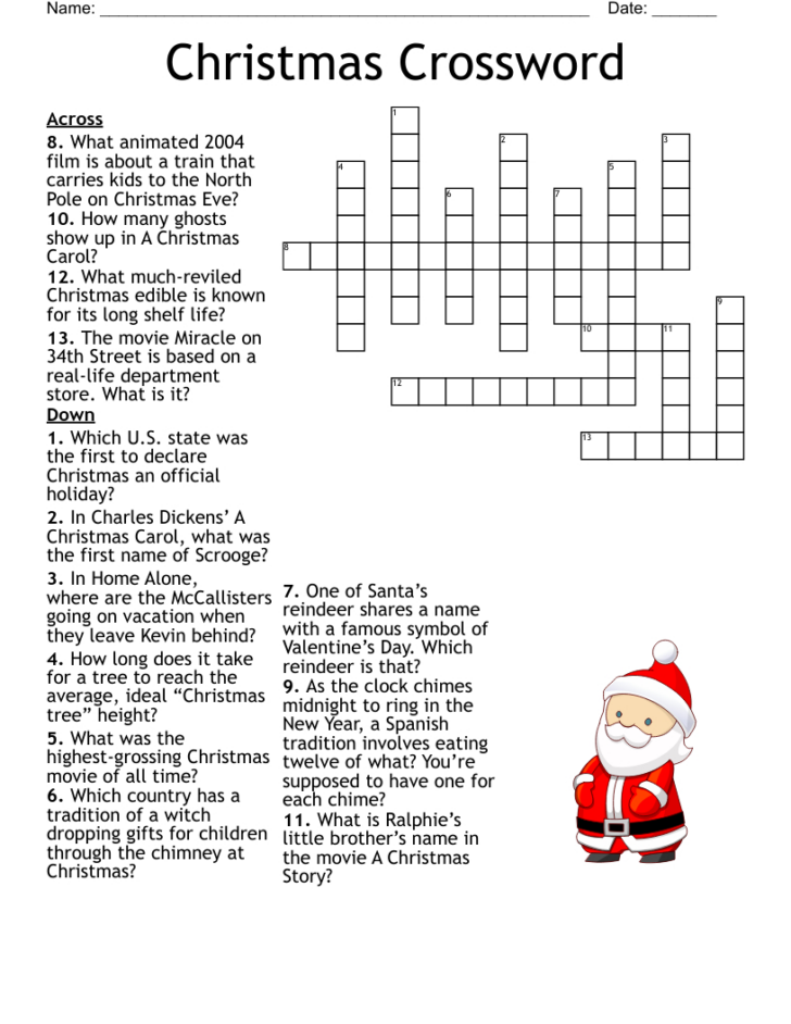 A Christmas Story Crossword A Christmas Story Crossword