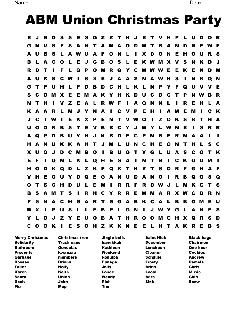 abm union christmas party word search wordmint for christmas party crossword clue Abm Union Christmas Party Word Search - Wordmint for Christmas Party Crossword Clue