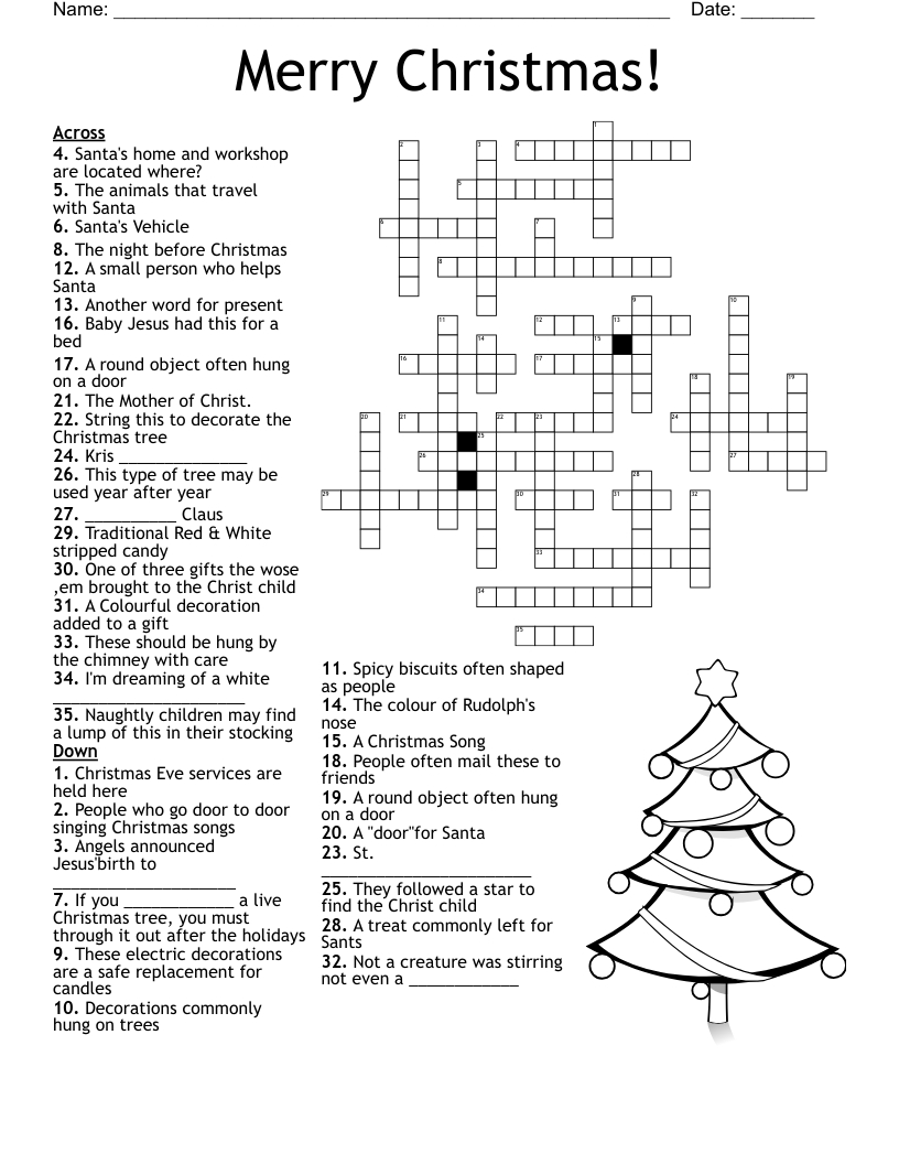 Big Christmas Crossword Puzzle! - Wordmint pertaining to Christmas Crossword Online Free