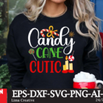 Candy Cane Cutic T Shirt Design, Winter Svg Bundle, Christmas Svg With Regard To Yankee Blank Christmas Party Tradition Crossword