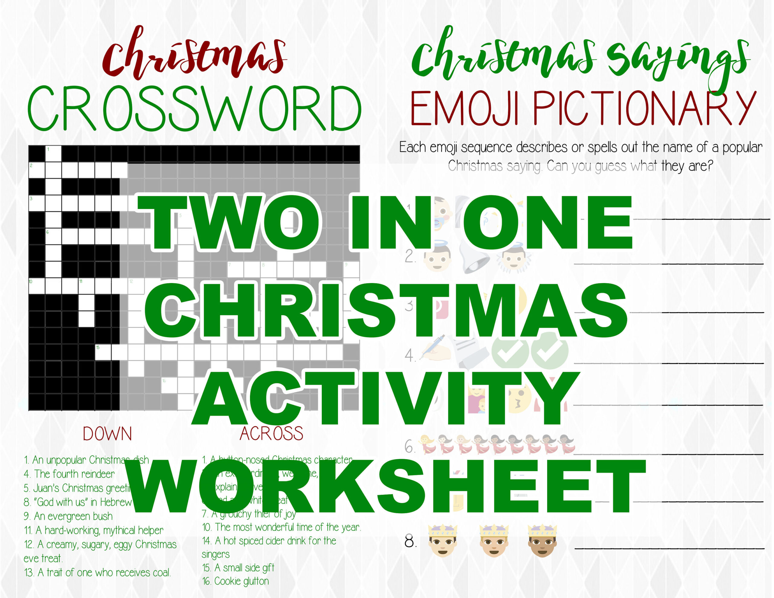 Christmas Activity Sheet For Children, Fun Christmas Activity inside Eggy Christmas Drink Crossword