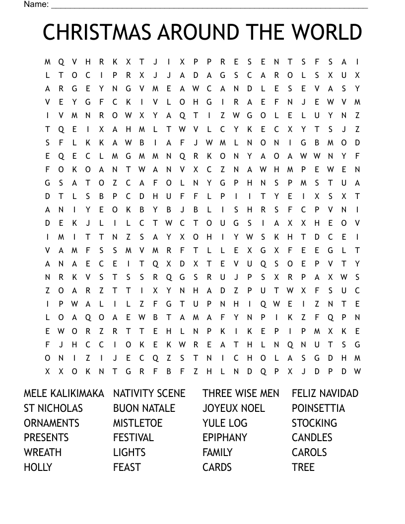 christmas around the world word search wordmint with regard to christmas crossword word search Christmas Around The World Word Search - Wordmint with regard to Christmas Crossword Word Search