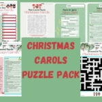 Christmas Carol Puzzles Activity Pack   4   Etsy Throughout Christmas Song Trio Crossword Clue