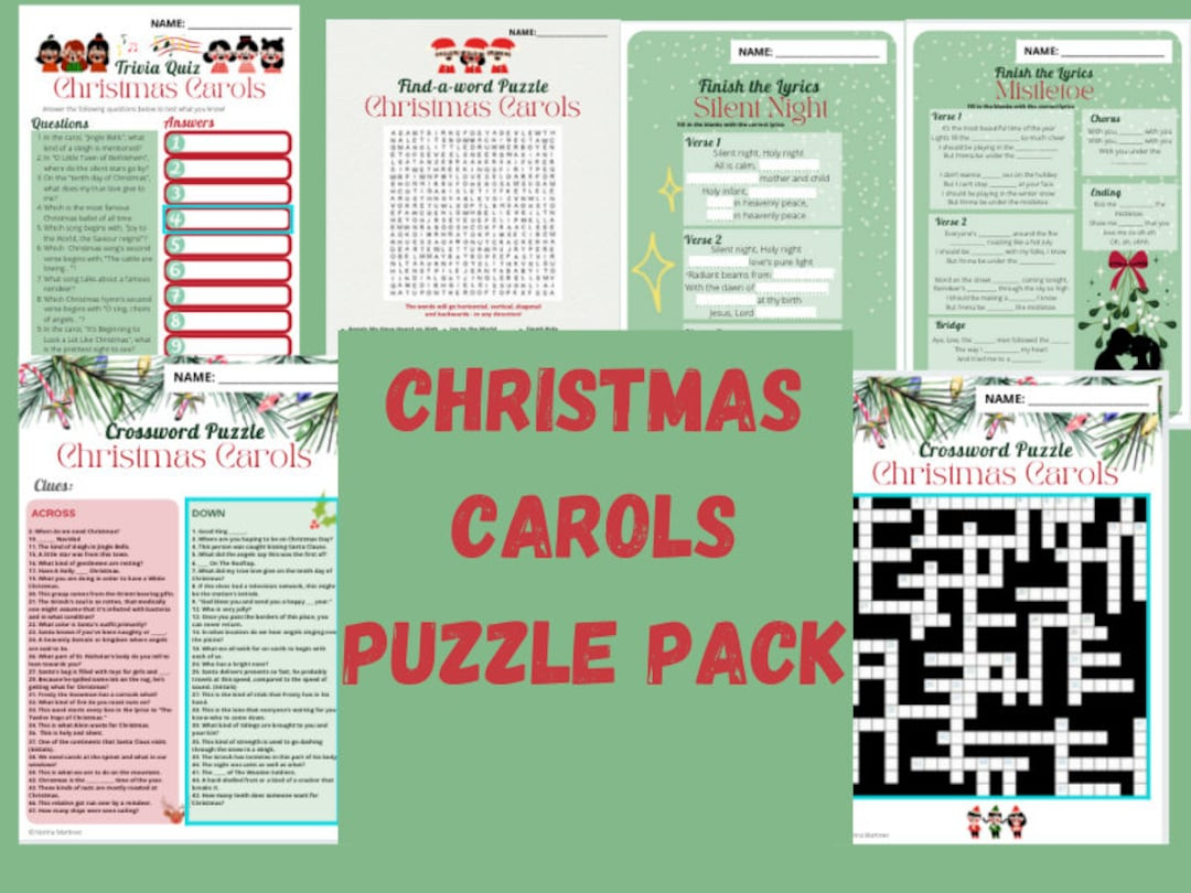 christmas carol puzzles activity pack 4 etsy throughout christmas song trio crossword clue Christmas Carol Puzzles Activity Pack - 4 - Etsy throughout Christmas Song Trio Crossword Clue