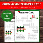 Christmas Carols Crossword Puzzle: Holiday Family Game (Digital Intended For Christmas Carols Crossword Clue