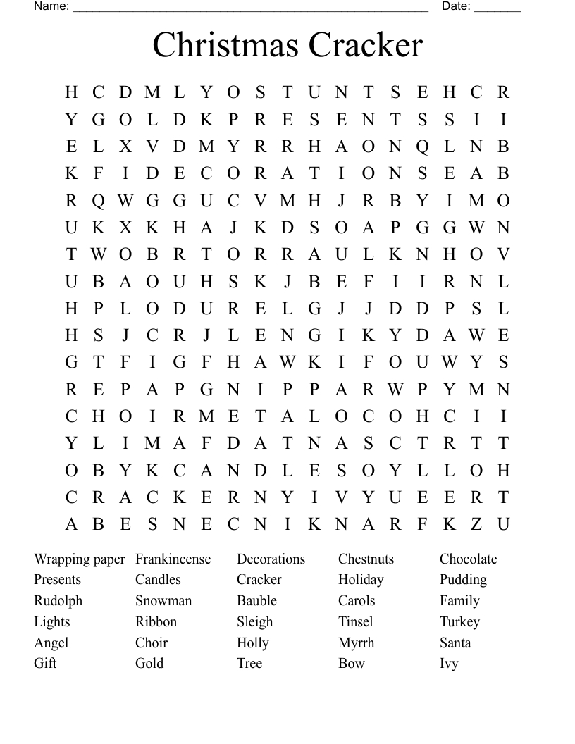 christmas cracker word search wordmint regarding christmas crackers crossword clue Christmas Cracker Word Search - Wordmint regarding Christmas Crackers Crossword Clue