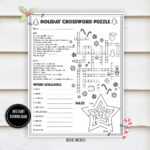 Christmas Crossword Activity Puzzle  "Christmas Worksheets" Winter With Spot For Some Christmas Decorations Crossword