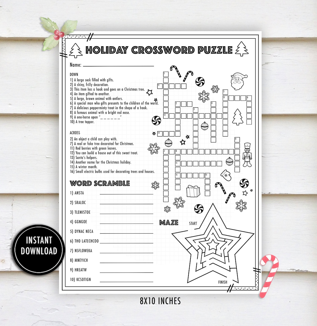 christmas crossword activity puzzle christmas worksheets winter with spot for some christmas decorations crossword Christmas Crossword Activity Puzzle- "Christmas Worksheets" Winter with Spot For Some Christmas Decorations Crossword