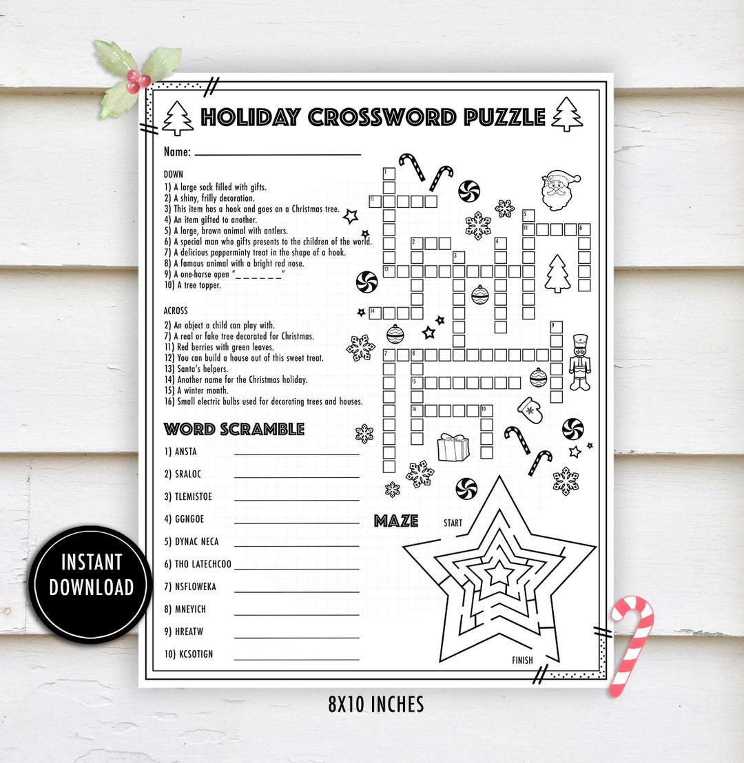christmas crossword activity puzzle christmas worksheets winter with storage area for christmas toys crossword Christmas Crossword Activity Puzzle- "Christmas Worksheets" Winter with Storage Area For Christmas Toys Crossword
