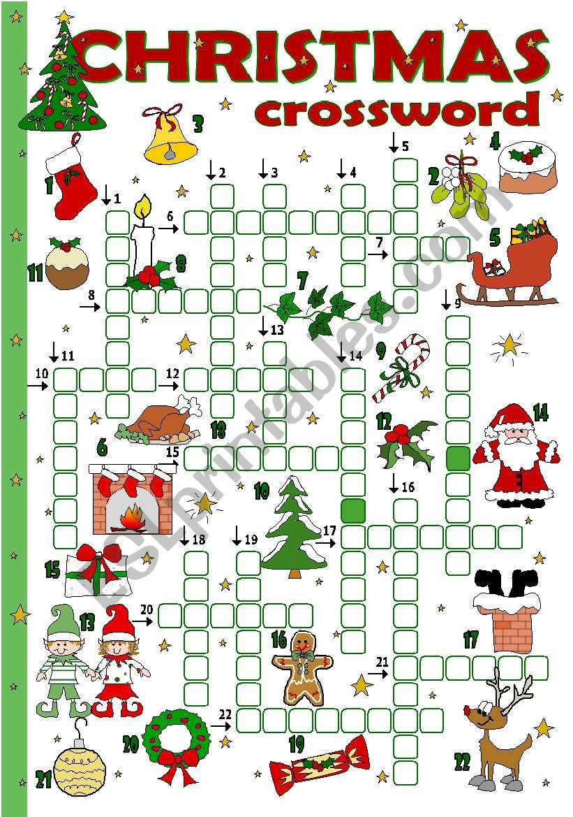 Christmas Crossword - Esl Worksheettecus throughout Christmas Worksheets Crossword Puzzle