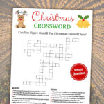 Christmas Crossword Game | Printable Christmas Word Puzzle | Christmas  Crossword Clues To Solve | Christmas Trivia Quiz | Instant Download Intended For He Hates Christmas Crossword Clue