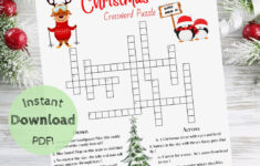 Christmas Crossword Puzzle, Christmas Family Games, Christmas Word with Christmas Is Here Crossword Puzzle