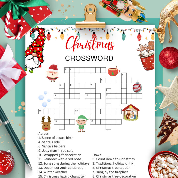 Traditional Christmas Decoration Crossword