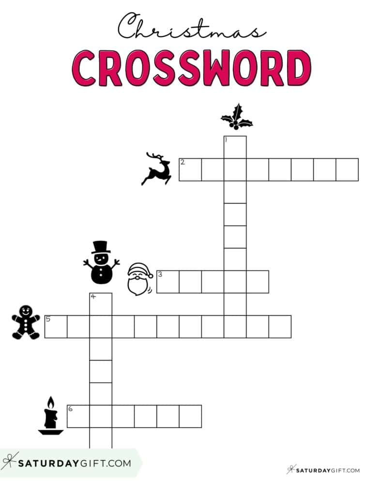 christmas crossword puzzle cute free printable saturdaygift intended for a christmas blank crossword clue Christmas Crossword Puzzle - Cute & Free Printable | Saturdaygift intended for A Christmas Blank Crossword Clue