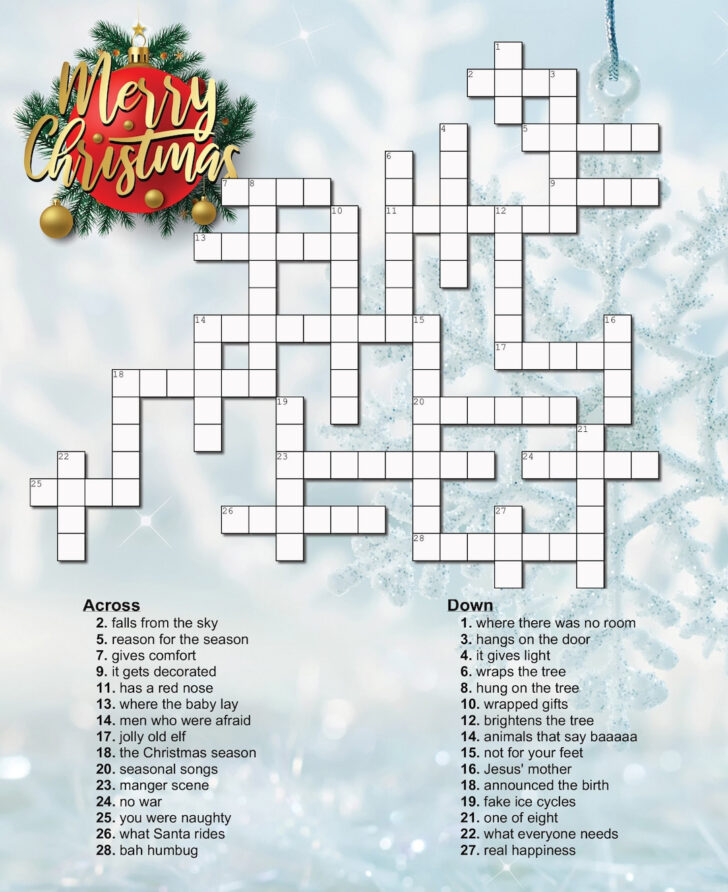 In a Manger Christmas Carol Crossword In a Manger Christmas Carol Crossword