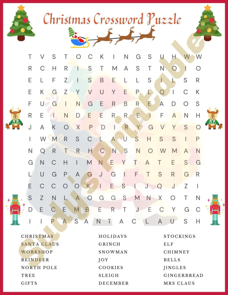 Christmas Crossword Word Search