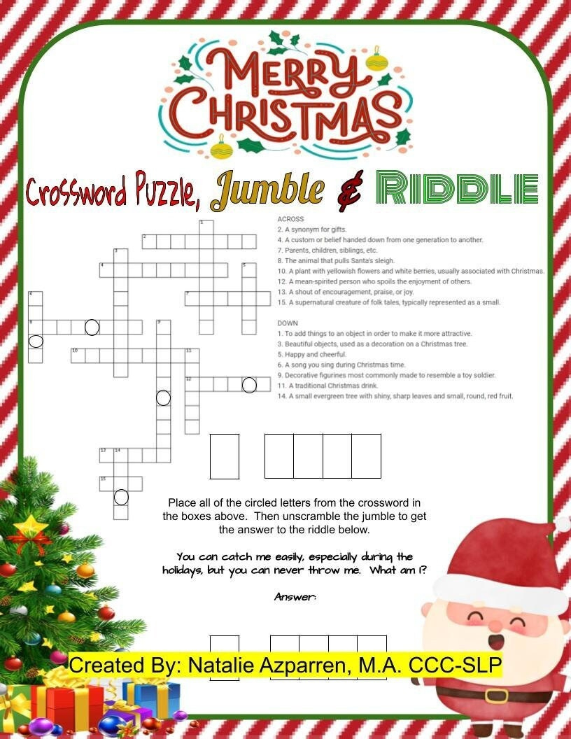 christmas crossword puzzle jumble and riddle jokes activity intended for spot for some christmas decorations crossword Christmas Crossword Puzzle, Jumble, And Riddle Jokes Activity intended for Spot For Some Christmas Decorations Crossword