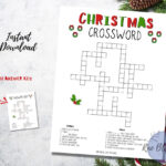 Christmas Crossword Puzzle Printable, Instant Download Kids Intended For On Christmas In 800 Ad Crossword Clue