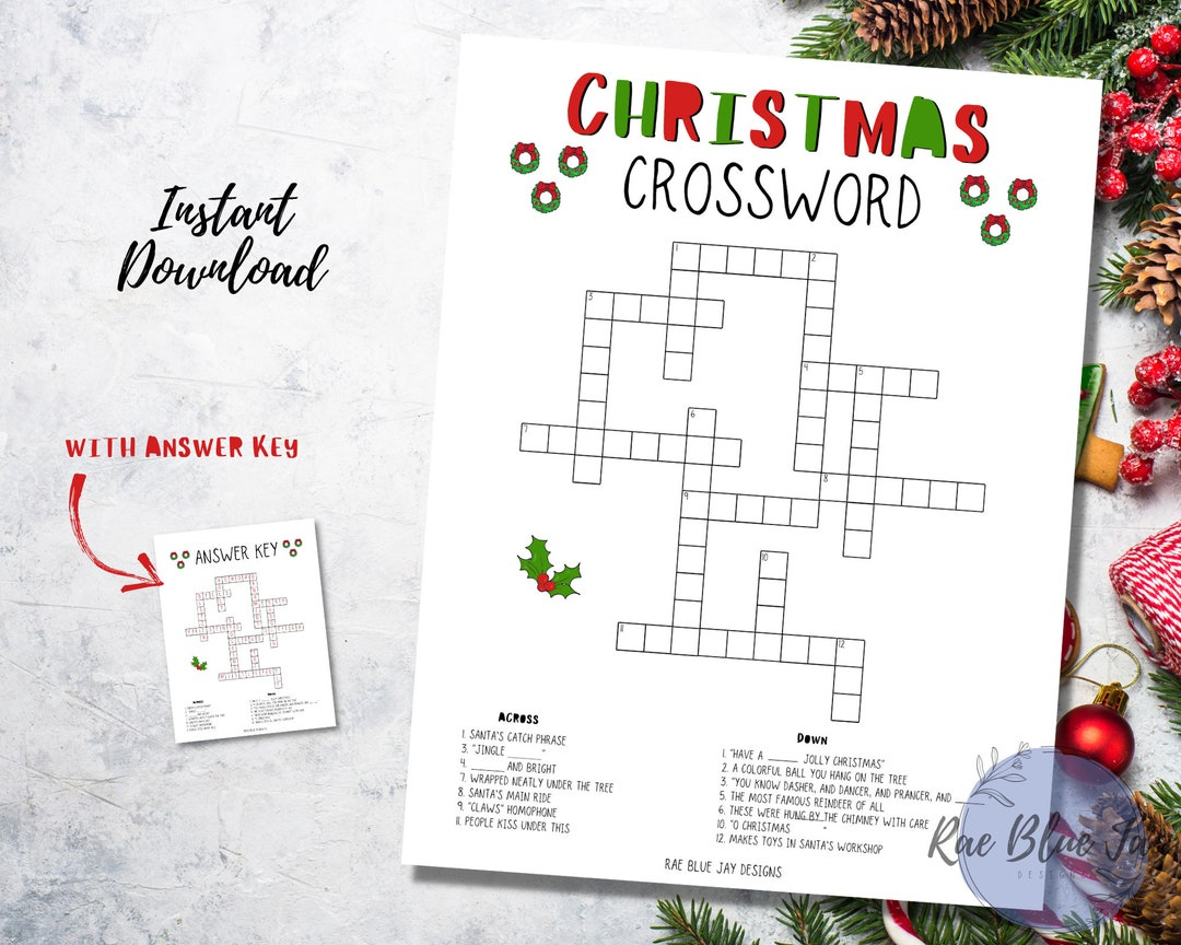 christmas crossword puzzle printable instant download kids intended for on christmas in 800 ad crossword clue Christmas Crossword Puzzle Printable, Instant Download Kids intended for On Christmas In 800 Ad Crossword Clue