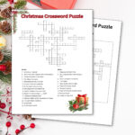 Christmas Crossword Puzzle Printable Worksheet Game Kids, Adults In Christmas Doorway Decoration Crossword