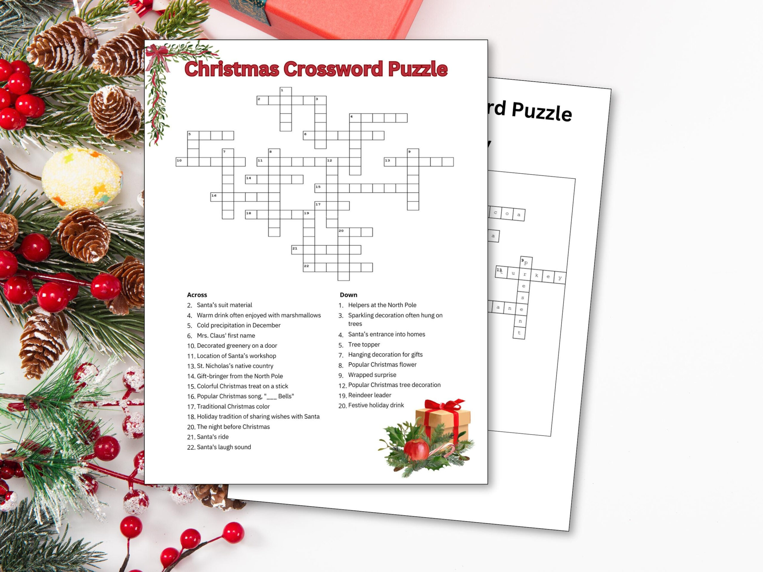 christmas crossword puzzle printable worksheet game kids adults in christmas doorway decoration crossword scaled Christmas Crossword Puzzle Printable Worksheet Game-Kids, Adults in Christmas Doorway Decoration Crossword