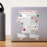 "Christmas Crossword Puzzle" Sticker For Salegitarus | Redbubble Inside Sticker On A Christmas Present Crossword Clue