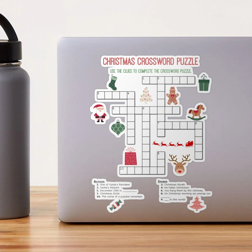 christmas crossword puzzle sticker for salegitarus redbubble inside sticker on a christmas present crossword clue "Christmas Crossword Puzzle" Sticker For Salegitarus | Redbubble inside Sticker On A Christmas Present Crossword Clue