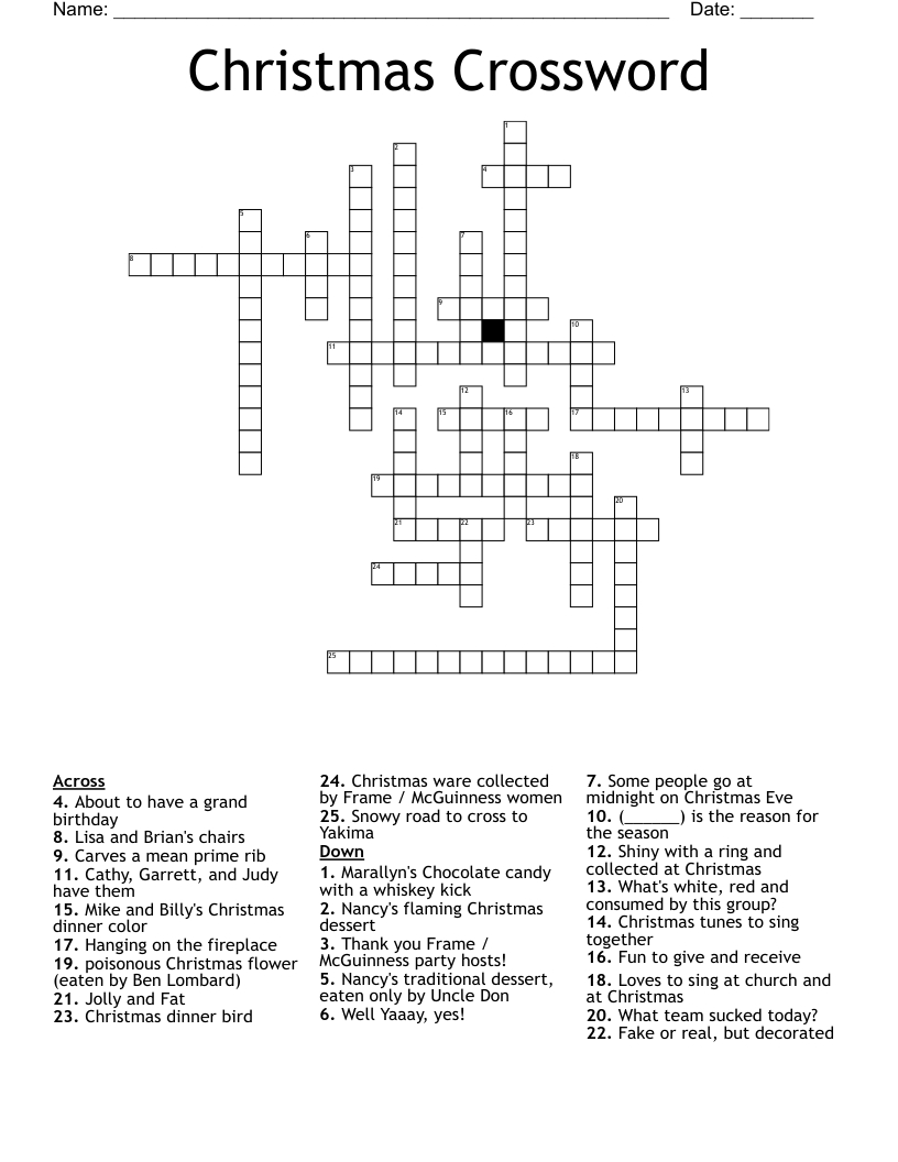 christmas crossword wordmint regarding traditional christmas dessert crossword Christmas Crossword - Wordmint regarding Traditional Christmas Dessert Crossword