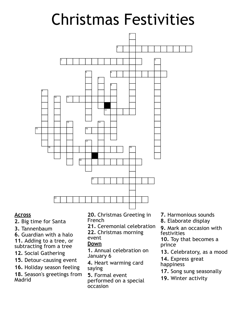 christmas festivities crossword wordmint with regard to after christmas event crossword Christmas Festivities Crossword - Wordmint with regard to After Christmas Event Crossword