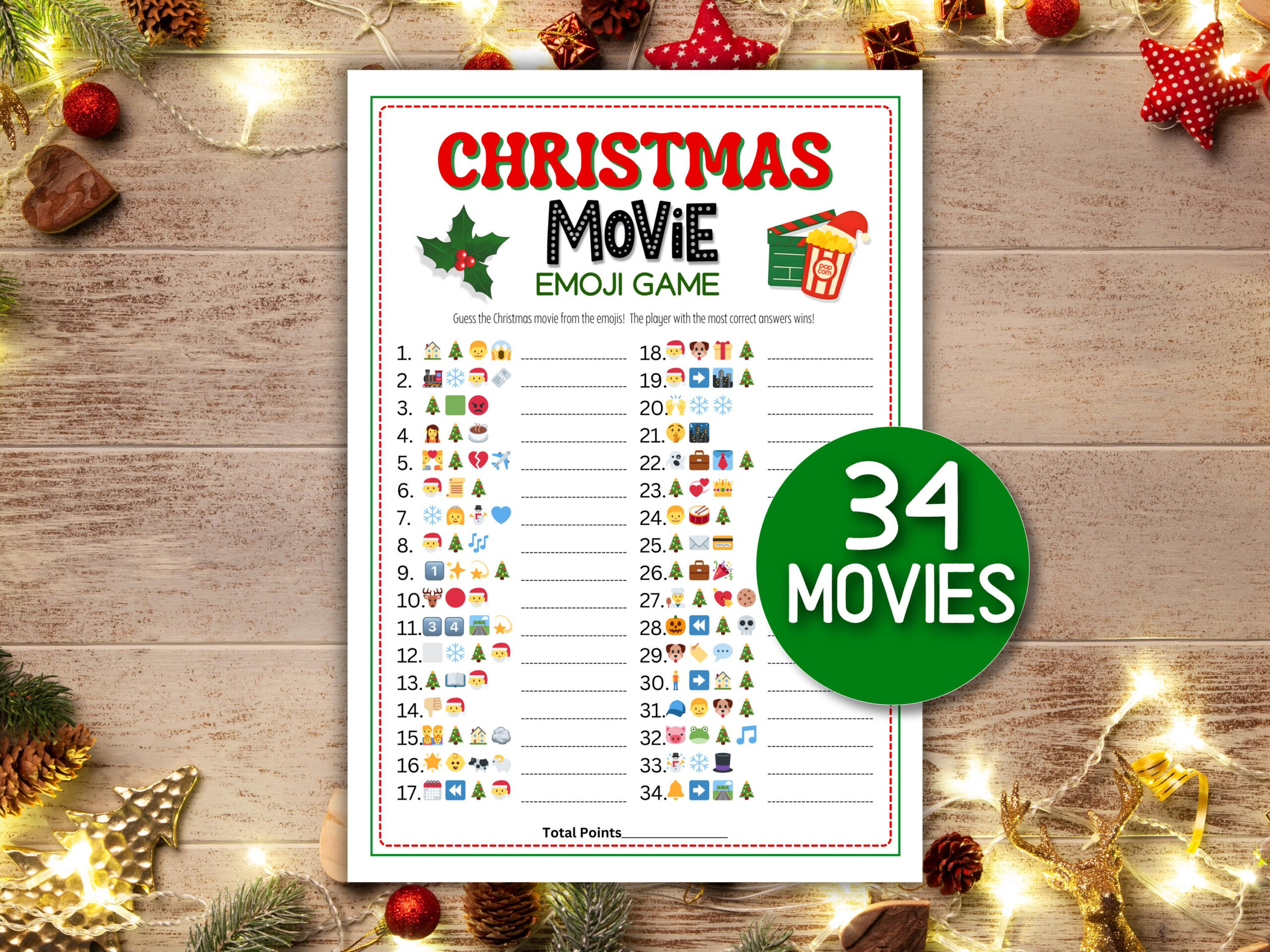Christmas Games Movies - Etsy Uk for Props in Some Christmas Movies Crossword Clue