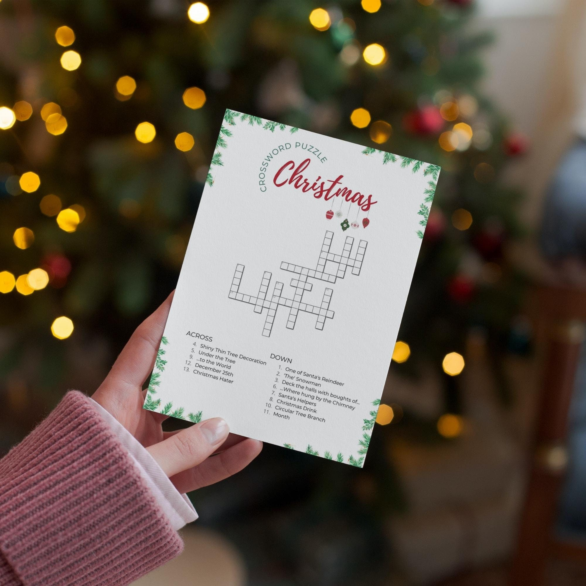 Christmas Games Printable Bundle, Family Activities, Holiday Party for Like A Fully Decked Christmas Tree Crossword Clue