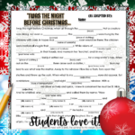 Christmas Holiday Activities For Middle School Ela English: Mad Intended For Part Of A Beloved Christmas Poem Crossword