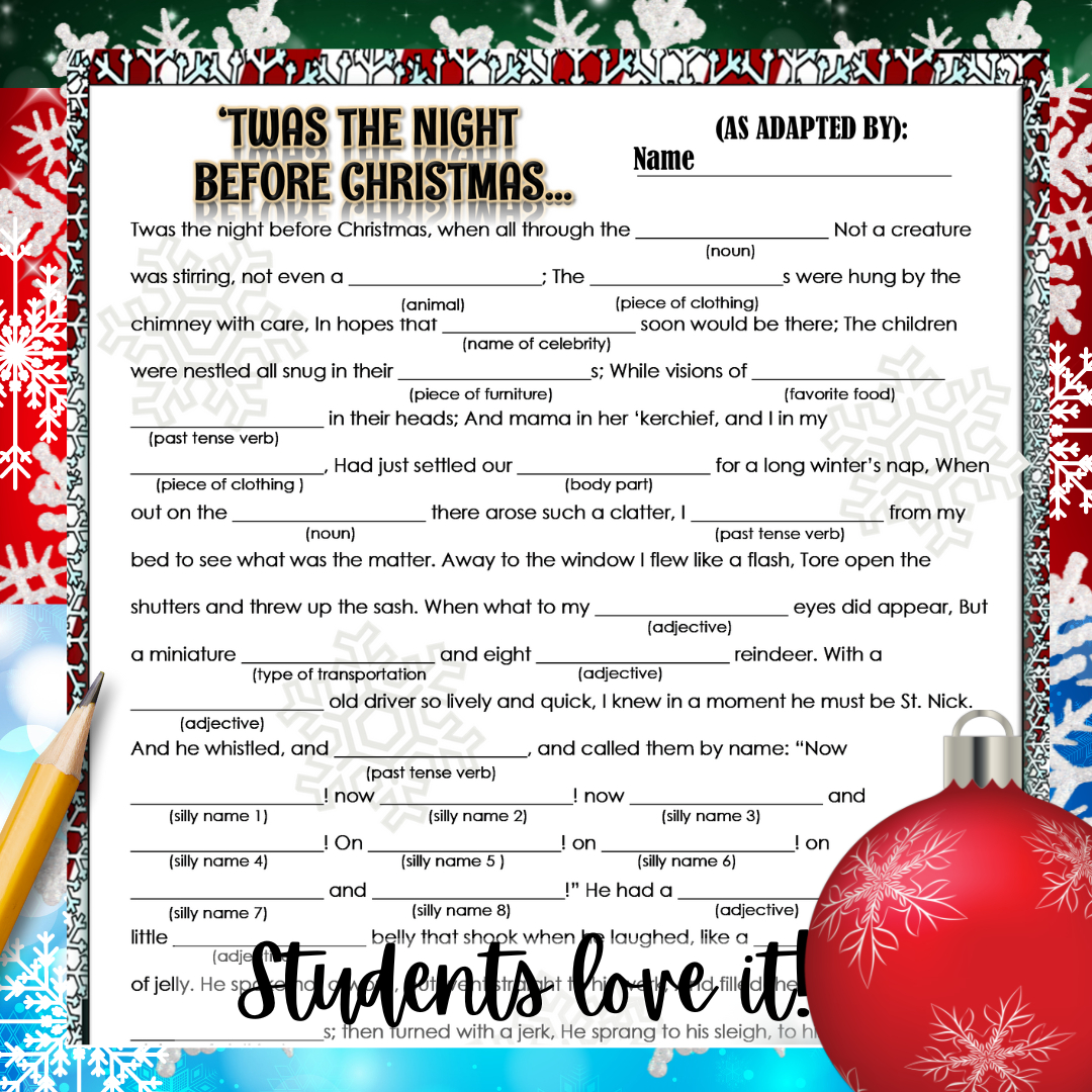 christmas holiday activities for middle school ela english mad intended for part of a beloved christmas poem crossword Christmas Holiday Activities For Middle School Ela English: Mad intended for Part Of A Beloved Christmas Poem Crossword