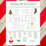 Christmas Holiday Fill In Crossword Puzzle Worksheet Digital Pertaining To Printable Christmas Crosswords For Adults