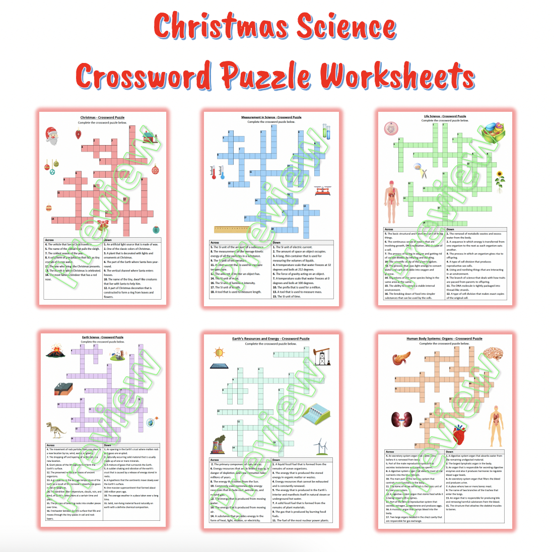 christmas holiday science crossword puzzle worksheets bundle regarding the science of christmas crossword Christmas Holiday Science Crossword Puzzle Worksheets Bundle regarding The Science Of Christmas Crossword