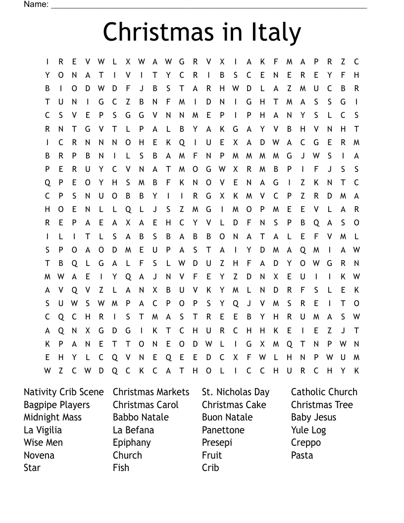 christmas in italy word search wordmint within christmas in italy crossword clue Christmas In Italy Word Search - Wordmint within Christmas In Italy Crossword Clue