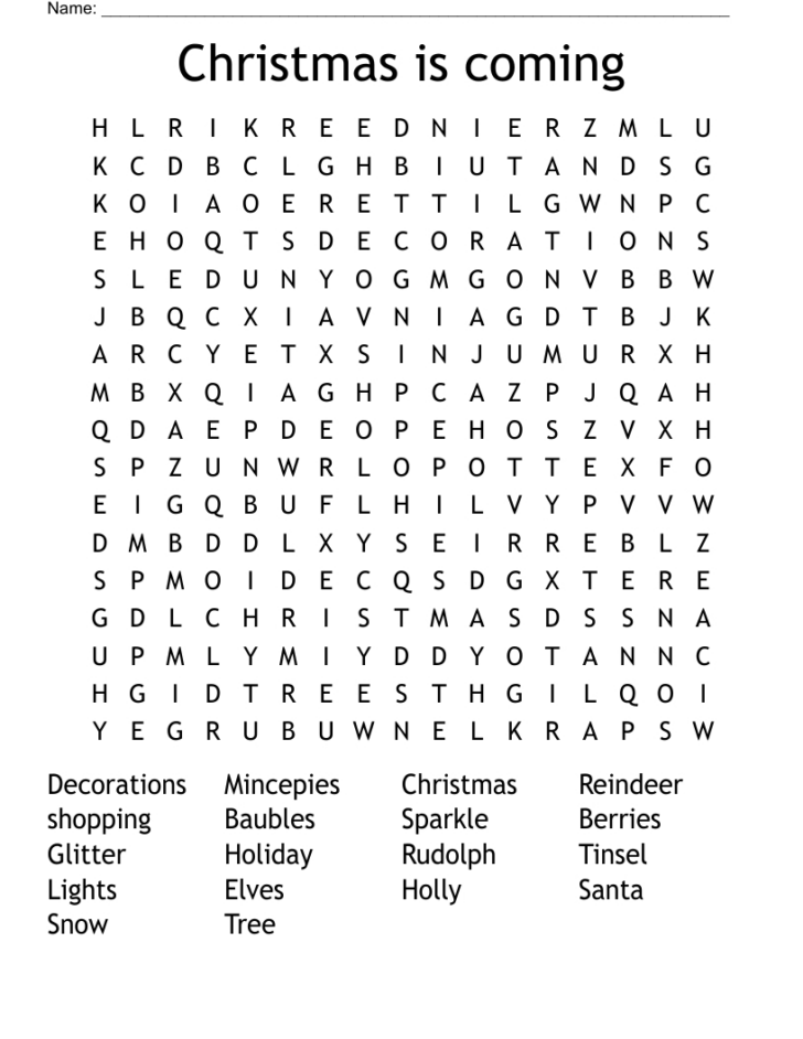 Christmas Glitter Crossword Clue