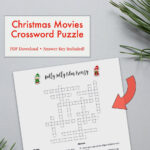 Christmas Movie Crossword Puzzle, Instant Printable Pdf Download With A Holly Jolly Christmas Singer Crossword
