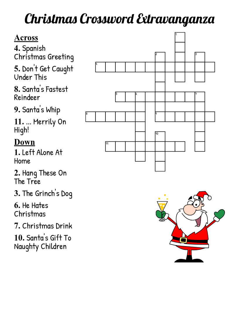 Christmas Movies And Characters Crossword - Wordmint in He Hates Christmas Crossword