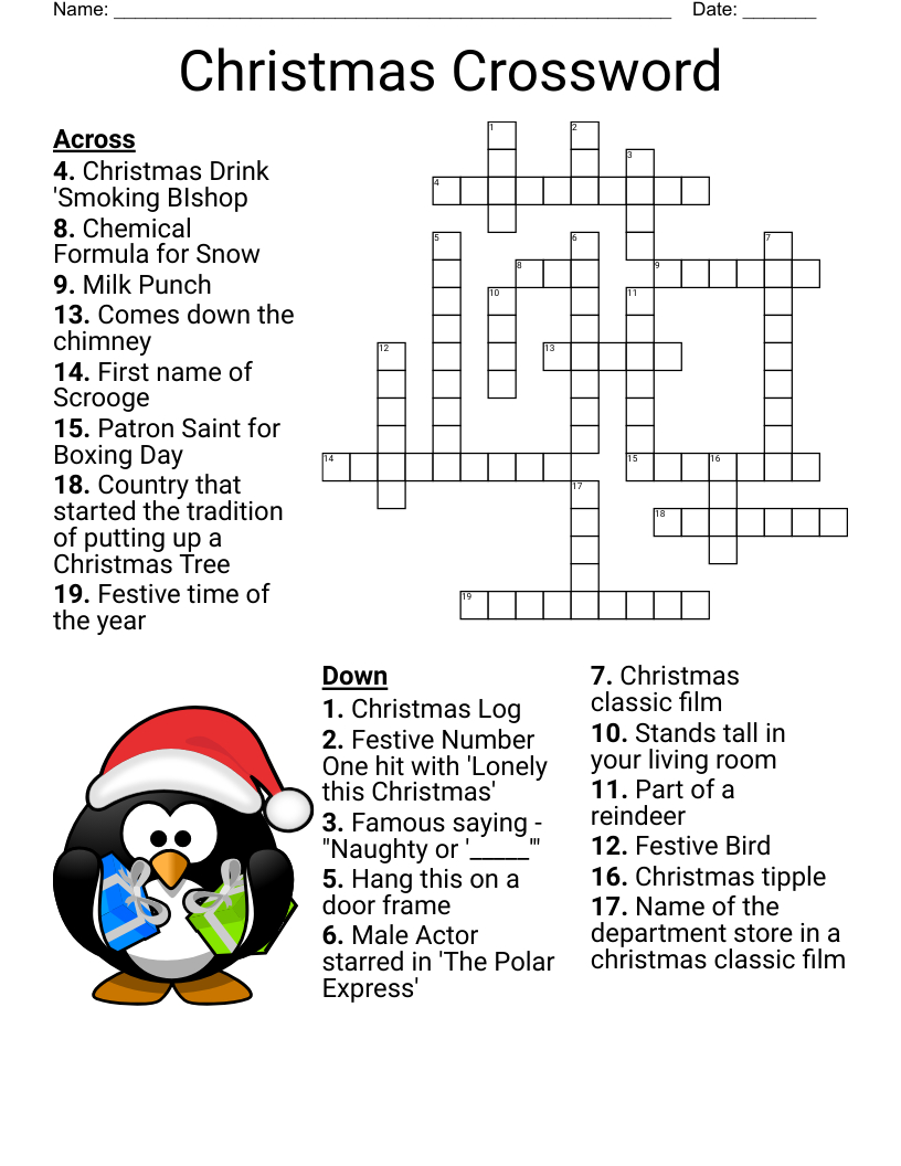 Christmas Song Trivia Crossword - Wordmint regarding Christmas Singer Crossword Clue
