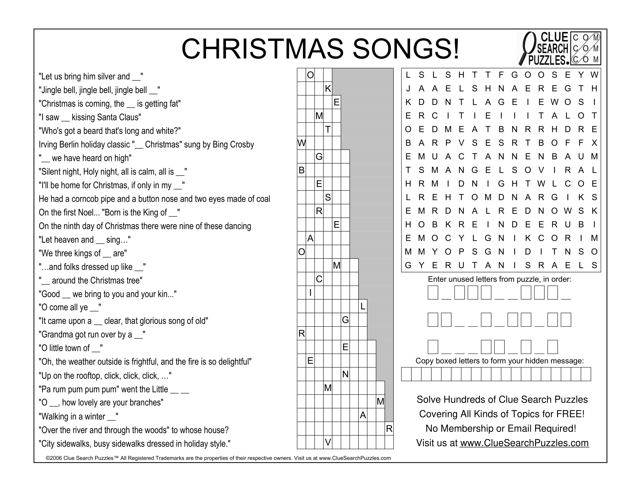 christmas songs trivia quiz with regard to christmas song crossword puzzle answers Christmas Songs Trivia Quiz with regard to Christmas Song Crossword Puzzle Answers