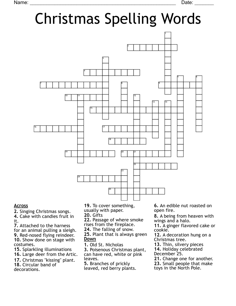 christmas spelling words crossword wordmint in christmas kissing plant crossword clue Christmas Spelling Words Crossword - Wordmint in Christmas Kissing Plant Crossword Clue