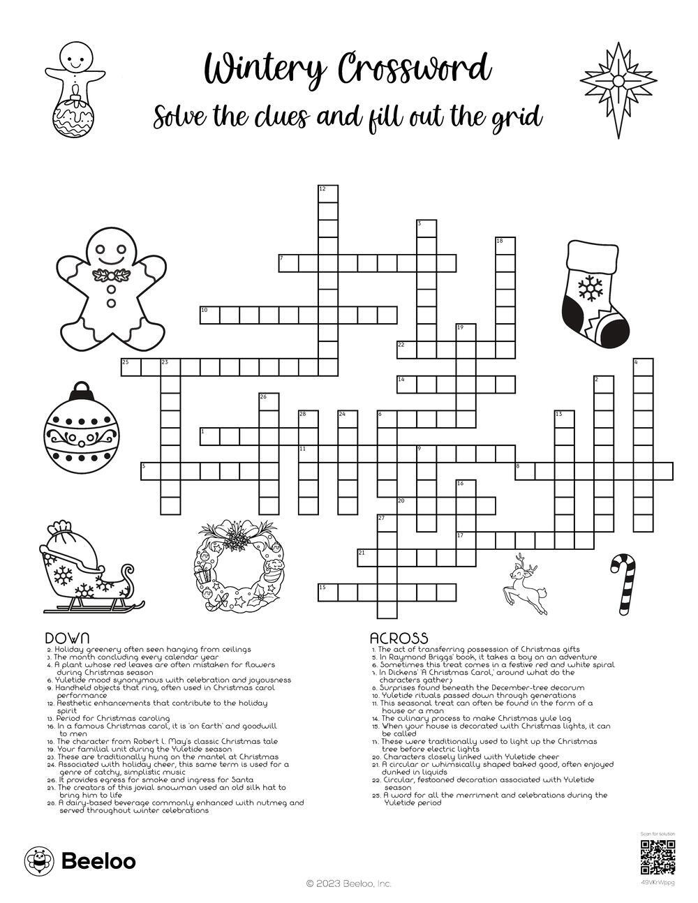christmas themed crossword puzzles beeloo printable crafts and in christmas crossword for middle school Christmas-Themed Crossword Puzzles • Beeloo Printable Crafts And in Christmas Crossword For Middle School